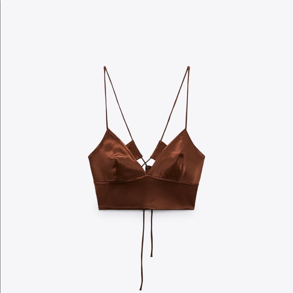Zara brown satin set